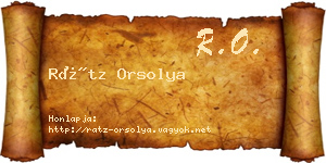 Rátz Orsolya névjegykártya